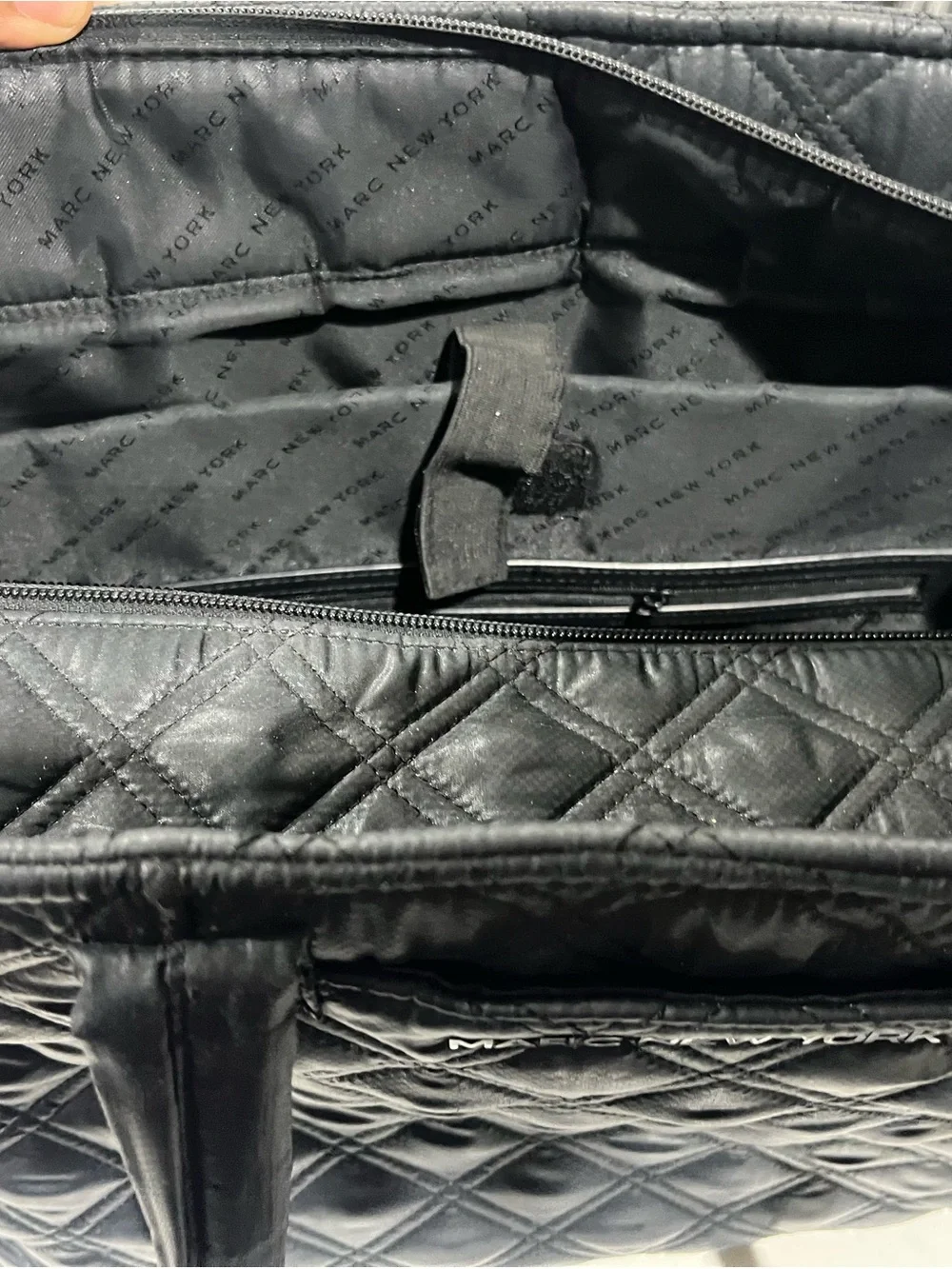 Marc New York Quilted Laptop Tote in gunmetal black